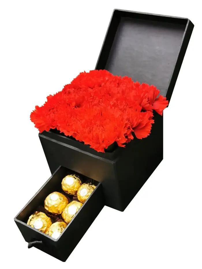 Red Carnation Ferrero Rocher Combo Gift – Premium Flowers & Chocolates Delivery in Bulacan