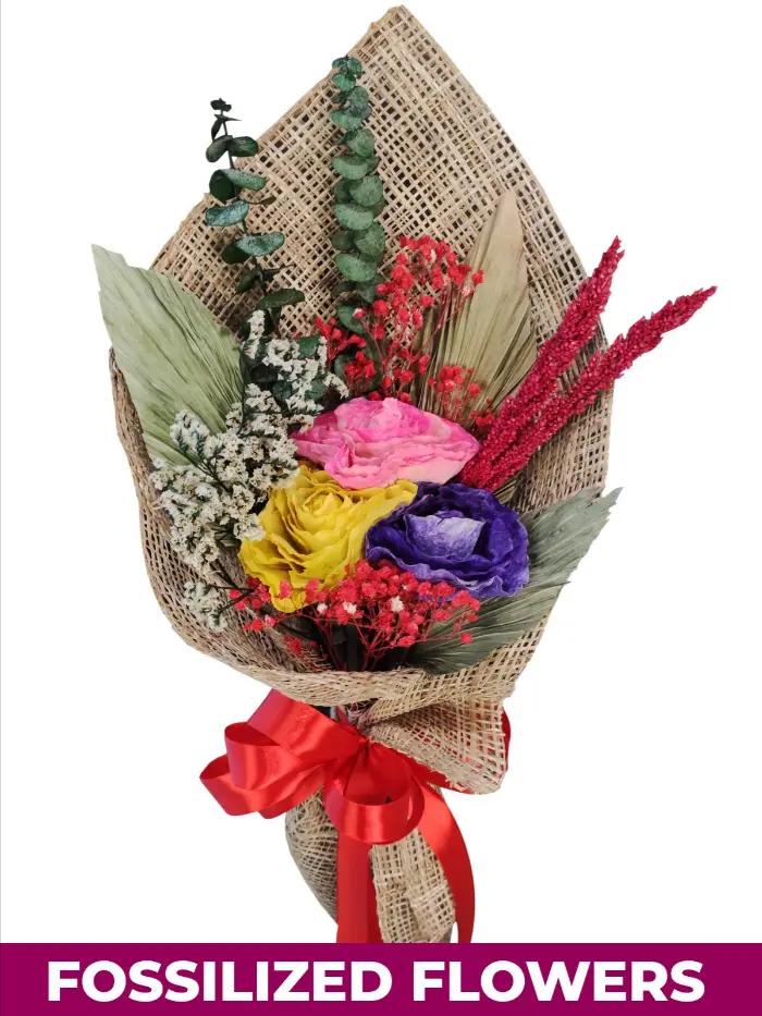 Fossilized Mixed Rose Gift Bouquet – Preserved Flower Gift Delivery Laguna